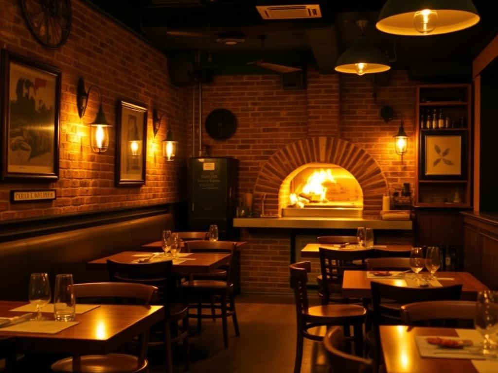 Salle intérieure chaleureuse de la Pizzeria Au Wilson